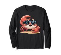 Crab Lover Summer Beach Vibes Cute Ocean Sea Life Design Maglia a Manica