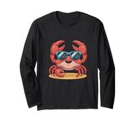 Crab Lover Summer Beach Vibes Cute Ocean Sea Life Design Maglia a Manica