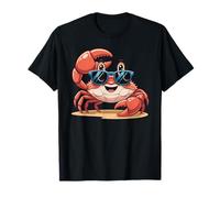 Crab Lover Summer Beach Vibes Cute Ocean Sea Life Design Maglietta