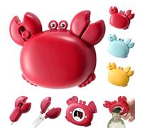 Crab Multifunctional Bottle Opener,Crab-Shaped 4 in 1 Multi Tool Opener,Cute Fridge Magnetic with Retractable Box Cutter & Mini Scissors,Portable Kitchen Gadget (Red)