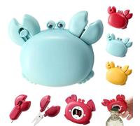 Crab Multifunctional Bottle Opener,Crab-Shaped 4 in 1 Multi Tool Opener,Cute Fridge Magnetic with Retractable Box Cutter & Mini Scissors,Portable Kitchen Gadget (Blue)
