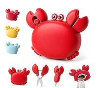 Crab Multifunctional Bottle Opener, Crab-Shaped 4-in-1 Multi Tool Opener, Multi Tool Opener, Box Cutter, Magnetic Fridge Magnet & Mini Scissors, Crab Shape Kitchen Gadget (Red)