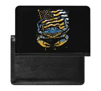 Crab with U.S. Flag Funny Passport Holder Wallet Cover Slim Travel Document Organizer con slot per carte di credito per donne uomini, Stile:, Taglia unica, MHXYZHW