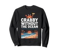 Crabby Without The Ocean Funny Beach Vacation Crab Felpa