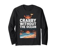 Crabby Without The Ocean Funny Beach Vacation Crab Maglia a Manica