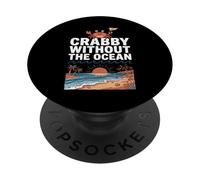 Crabby Without The Ocean Funny Beach Vacation Crab PopSockets PopGrip Adesivo