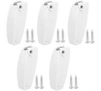 Crabop 5 ganci per porta camper, ganci a molla in PP con viti per rimorchi da viaggio, camper, yacht, clip di sicurezza per porte bianche e nere (bianco)