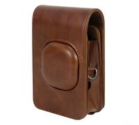 Crabop Borsa per fotocamera in PU retrò, per Fujifilm per Instax per Mini LiPlay, custodia protettiva morbida, con cappuccio rimovibile e tracolla regolabile per viaggi (bianco)