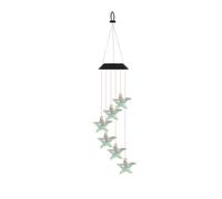 Crabop Campanelli a vento a energia solare a forma di stella marina, LED che cambia colore, decorazione esterna con gancio, impermeabile IP65, lampada da giardino per patio e cortile (conchiglie