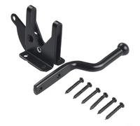 Crabop Chiavistello automatico per cancello resistente per pascolo agricolo, in acciaio nero per SLAM con foro di serraggio, kit di hardware sicuro per recinzione da giardino