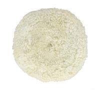 Crabop Cuscinetto per cofano in lana naturale da 225 mm, per lucidatura morbida, per uso di hardware di mobili auto, con pasta lucidante bianca