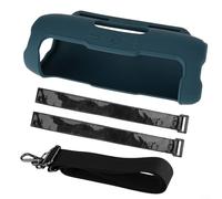 Crabop Custodia protettiva in silicone ispessito per altoparlante JBL Flip 7 con tracolla, copertura resistente alle cadute, per viaggi e attività all'aperto (blu + spallacci)