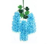 Crabop Ghirlanda di glicine artificiale, 110 cm, in seta flessibile, da appendere, per matrimoni, feste, casa, soffitto, 12 pezzi, colore: blu