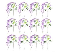 Crabop Ghirlanda di glicine artificiale, 110 cm, in seta flessibile, da appendere, per matrimoni, feste, casa, decorazione a soffitto, 12 pezzi (viola chiaro)