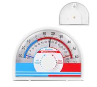 Crabop Min Max Termometro da -30 a 60 C con reset manuale, doppia scala per quadrante, per monitoraggio di laboratorio, serra, magazzino, laboratorio, manometro ABS senza batteria