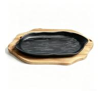 Crabop Piastra Grill Ghisa Costolata per Bistecchiera Teppanyaki | Materiale ghisa pura, resistenza estrema, nessun rivestimento chimico, per sicura per alimenti, lunga durata