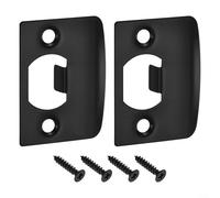 Crabop Placca in acciaio inox nero, confezione da 2, con catenaccio regolabile per una maggiore sicurezza domestica per porte interne esterne (angolo retto)