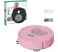 Crabop Robot aspirapolvere con mappatura LDS 1500Pa aspirazione 6 cm Slim Auto Sweep per casa pavimenti duri peli di animali domestici durata 180 minuti bianco (rosa)