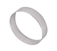 Crabop Set di anelli rotondi per mousse in acciaio inossidabile, 304 forme perforate per torte uniformi, stampi per torte e formaggi, per pasticceria, 8 x 12 cm, confezione da 6