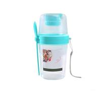 Crabop Shaker portatile per insalata con forchetta, riutilizzabile, grande ciotola per la colazione per avena e yogurt durante la notte, contenitore per la preparazione dei pasti a prova di perdite