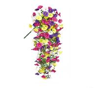 Crabop Vite di eucalipto artificiale con fiori rosa Morning Glory, 71 cm, stelo pieghevole per arco nuziale, decorazione da parete per casa e giardino