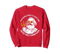 Crack Open A Cold One with The Comrades T-Shirt - Karl Marx Felpa