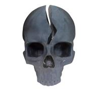 Cracked Skull Light - Solar Garden Lantern, Weatherproof LED Lawn Statue | Weatherproof Resin Construction | Porch Lawn Garden Yard Flower Bed Pathway Walkway Patio, Spooky Haunted Illumination Equipm