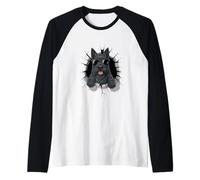 Cracked Wall Giant Schnauzer Sunglasses Maglia con Maniche Raglan