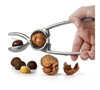 Cracker per castagne multifunzione 2 in 1, in metallo, pinza apri noce, coltello aperto per castagne, clip per noci a doppio uso, accessorio per la cucina (grigio)
