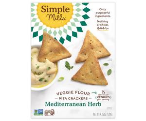 Cracker Pita Mediterraneo Erba Confezione Da 6 X 4,25 Oz Di Simple Mills