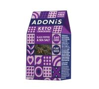 Cracker Proteici Adonis Keto al Pepe Nero & Sale Marino (confezione da 10 x 60g) | Vegano & Keto Friendly | 100% Naturale | Senza Glutine, Senza Zuccheri, Senza Olio di Palma, Senza Lattosio | Basso