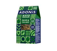 Cracker Proteici Adonis Keto alle Olive e Semi di Chia (confezione da 10 x 60g) |Vegano & Keto Friendly | 100% Naturale | Senza Glutine, Senza Zuccheri, Senza Olio di Palma,