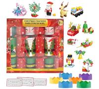 Crackers per Natalizi,Pacco da 6 Luxury Christmas Cracker con Sorpresa Cappelli,Giochi per Feste di Natale,Regali di Natale Xmas Cracker per Bambini Adulti,Decorazioni per la Tavola di Natales (Set 1)