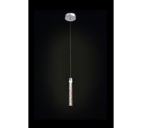 CRACKLE Lampada a sospensione cromata 1 luce, Led 4,8 W, 4000K, LM 408, Diametro 12 x H 150 cm