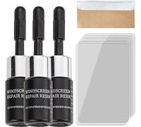 Cracks Gone Glass Kit, liquido di riparazione per vetro, kit di riparazione specchio a base di resina, nano riempitivo fluido per riparare scheggiature, crepe, crepe stellari, crepe a occhio di bue (3