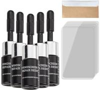 Cracks Gone Glass Kit, liquido di riparazione per vetro, kit di riparazione specchio a base di resina, nano riempitivo fluido per riparare scheggiature, crepe, crepe stellari, crepe a occhio di bue (5