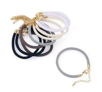 Crafans 10 braccialetti in corda Milano da 4,5 mm con chiusura a moschettone, 5 colori, rotondi, in nylon, per ragazze, donne, uomini, colore verde, One Size, Poliestere, Non pietra preziosa