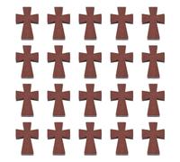 Crafans 100 ciondoli in legno a forma di croce marrone a forma di crocifisso, per collane fai da te, portachiavi, creazione di gioielli pasquali, Legno, Legno