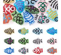 Crafans 12 perline distanziali a forma di pesce, in 12 colori, smaltate, smaltate, a tema oceano, per braccialetti fai da te, collane e gioielli