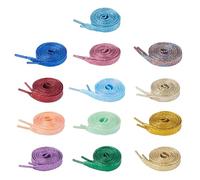 Crafans 13 paia di lacci per scarpe, 117 cm, lunghi, glitterati, 13 colori scintillanti, strani lacci per scarpe, larghi 11 mm, in poliestere, lacci per scarpe da ginnastica per adulti, lacci di