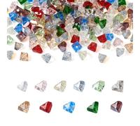 Crafans 180 perline triangolari in vetro trasparente sfaccettato da 6 mm, distanziatori sfusi per la creazione di gioielli, collane, bracciali fai da te, artigianato