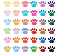 Crafans 36 toppe ricamate con stampa di zampe, simpatiche toppe termoadesive colorate da applicare con ferro da stiro, da cucire, toppe per costumi