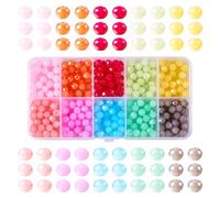 Crafans 400 Rondelle Sfaccettate Imitazione Giada, 10 Colori, Perline in Vetro Dipinte al Forno 6 mm, Distanziali per Braccialetti Fai Da Te e Creazione di Gioielli
