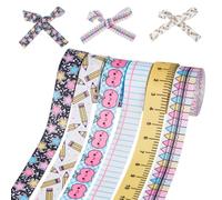 Crafans 6 rotoli di nastro grosgrain da 22 mm per il rientro a scuola | Disposizioni decorative dei nastri di tema della scuola di benvenuto del poliestere per il presente avvolto