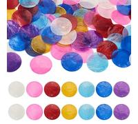 Crafans 70 ciondoli a forma di conchiglia naturale Capiz a forma di disco, 7 colori tinti con conchiglie dell'oceano, ciondoli per orecchini fai da te, ornamenti da appendere, acchiappasogni