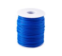 Crafans Cordoncino in gomma da 2 mm, 50 metri/rotolo, colore puro, per la creazione di gioielli, fai da te, artigianato, bracciali, lavori a maglia tubolari, blu