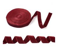 Crafans Nastri in velluto rosso scuro da 9,1 m, larghezza 25 mm, doppio lato, per fai da te, artigianato, confezioni regalo, fiocco, choker, cravatte per capelli