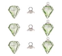 Crafans Set di ciondoli per bottiglie di vetro diamantato, bottiglie di vetro trasparente, con tappo in ottone per realizzare collane, orecchini, gioielli, Vetro