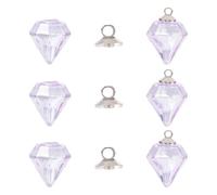 Crafans Set di ciondoli per bottiglie di vetro diamantato, bottiglie di vetro trasparente, con tappo in ottone per realizzare collane, orecchini, gioielli, Vetro