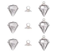 Crafans Set di ciondoli per bottiglie di vetro diamantato, bottiglie di vetro trasparente, con tappo in ottone per realizzare collane, orecchini, gioielli, Vetro